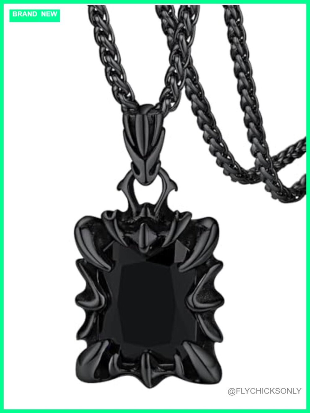 FaithHeart Gothic Dragon Claw Necklace Stainless Steel Men's Pendant